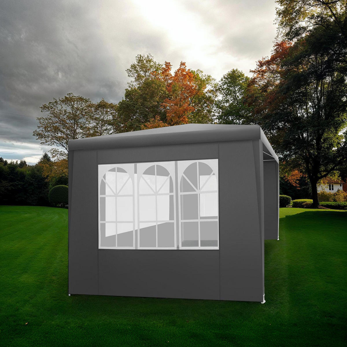 PAVILLON Barinas,wasserdicht,grau - Grau, Kunststoff (300/250/300cm) - tectake