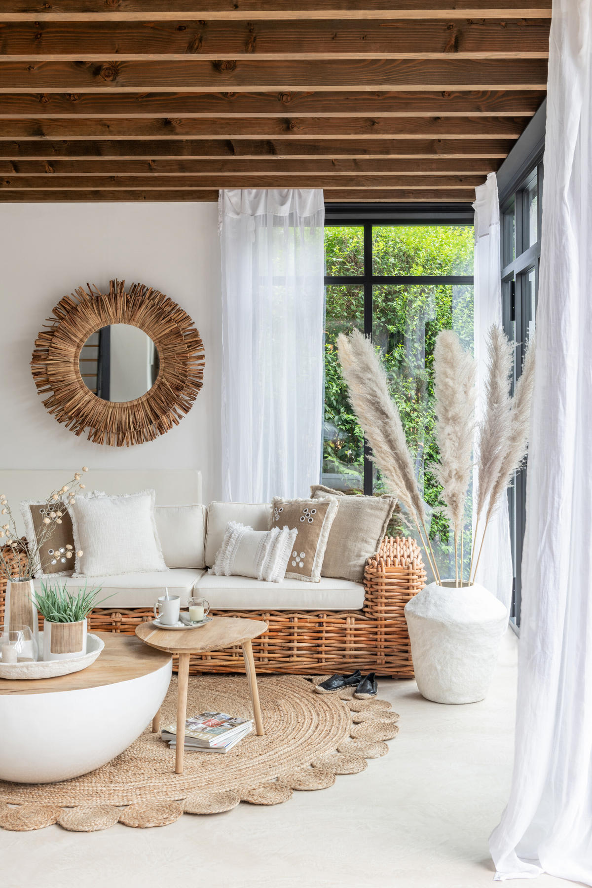 VASE CHAD - Papier - Weiß - 68 cm hoch - Weiß, Papier (63cm) - J-Line