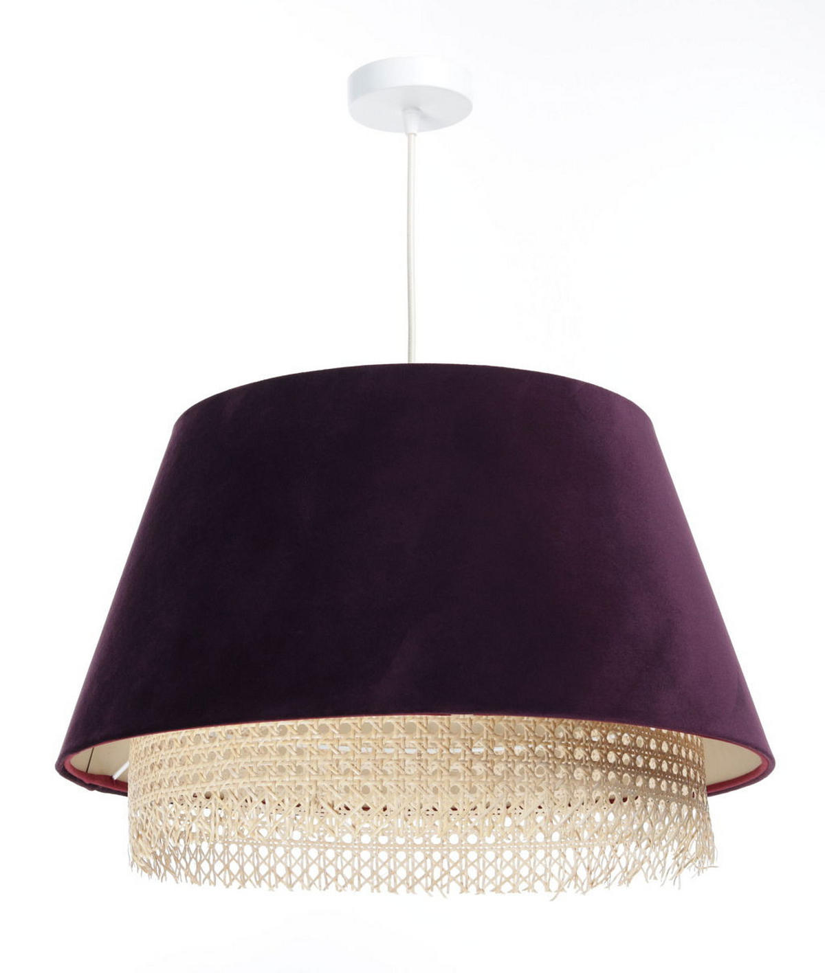 HÄNGELEUCHTE Lila 50/32 cm - Lila, Naturmaterialen (50/1.3/32cm) - ONZENO
