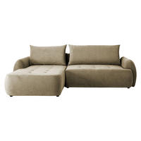ECKSCHLAFSOFA Bueno II, Seite: Links - Beige/Schwarz, Holz/Textil (280/185cm) - MIRJAN24