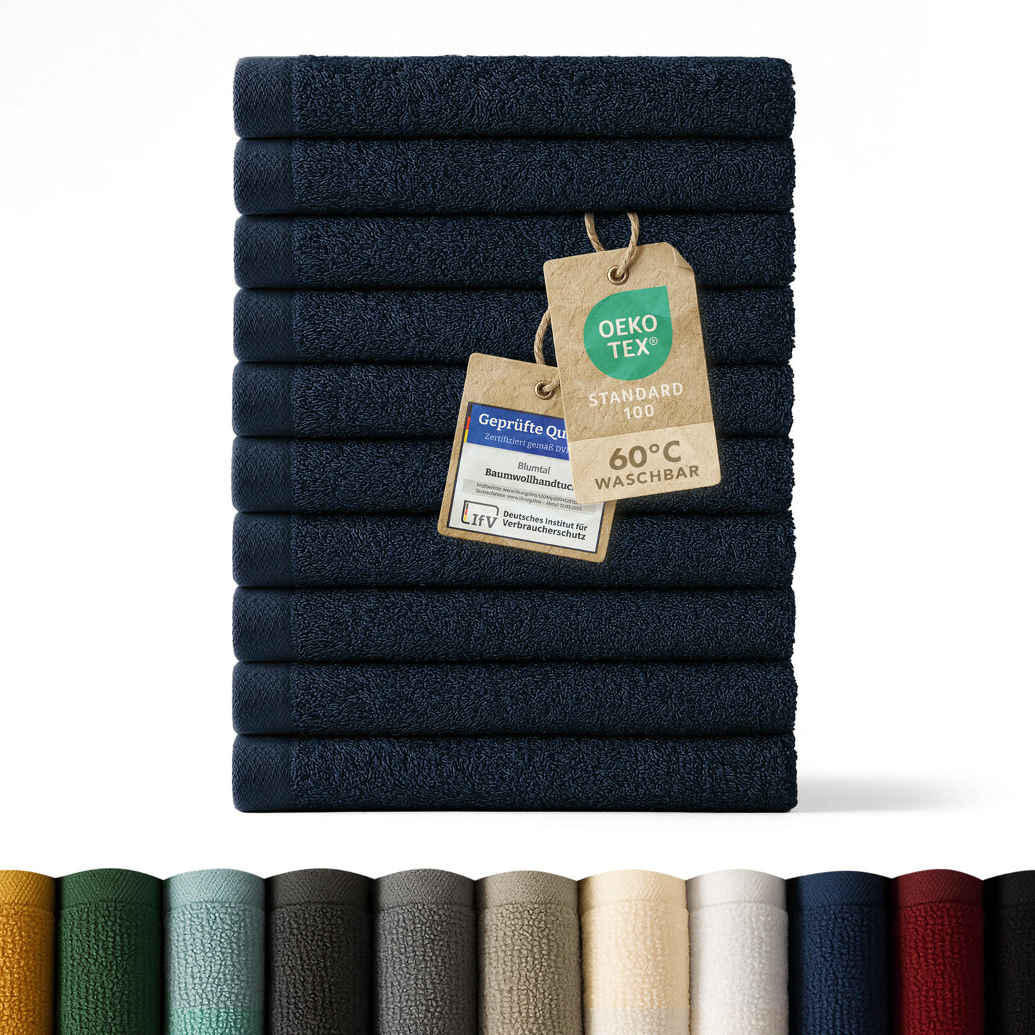 Blumtal RUČNÍK PRO HOSTY sada 10 ks, 10x ručník pro hosty 30/30 cm, tmavě modrá