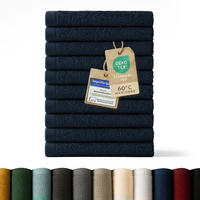 RUČNÍK PRO HOSTY sada 10 ks, 10x ručník pro hosty 30/30 cm, tmavě modrá - tmavě modrá, textil (30/30cm) - Blumtal