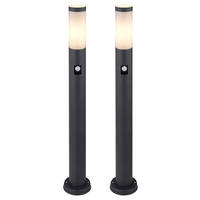RGB LED STEHLEUCHTE Edelstahl Anthrazit 2er Set - Anthrazit, Metall (7.6/11/80cm) - Globo Lighting
