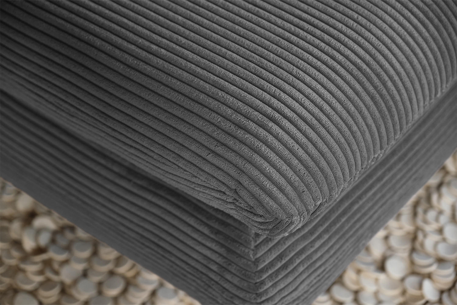 LONGSEAT CHAMRE Granit - Dunkelgrau/Schwarz, Textil/Metall (130/95/160cm) - KAWOLA