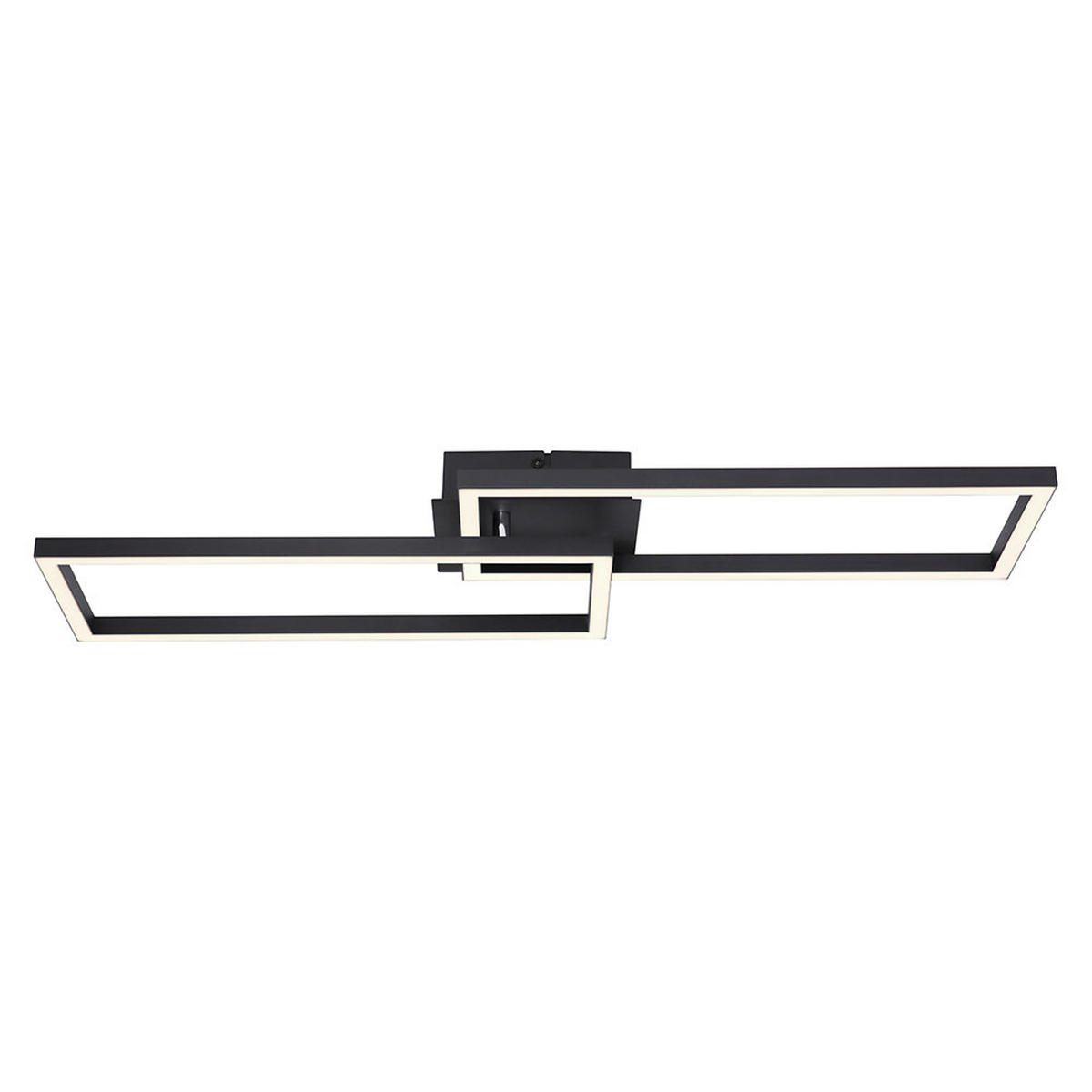 LED DECKENLEUCHTE opal Schwarz rechteckig - Schwarz, Metall (71/23/7.5cm) - Globo Lighting