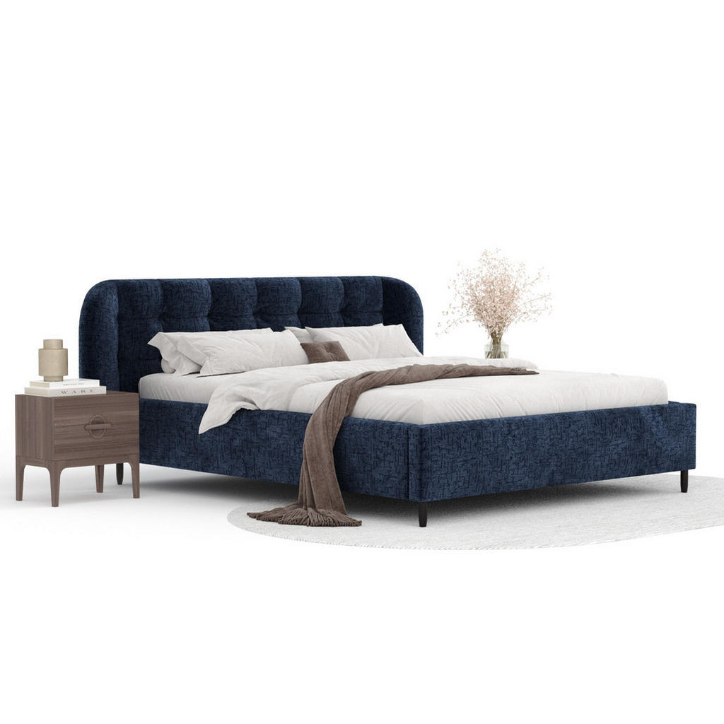 Thumbnail - Maison de Reve Polsterbett, Dunkelblau, Textil, Buche, Kiefer, 120x200 cm, Oeko-Tex® Standard 100, FSC 100%, Made in EU,...
