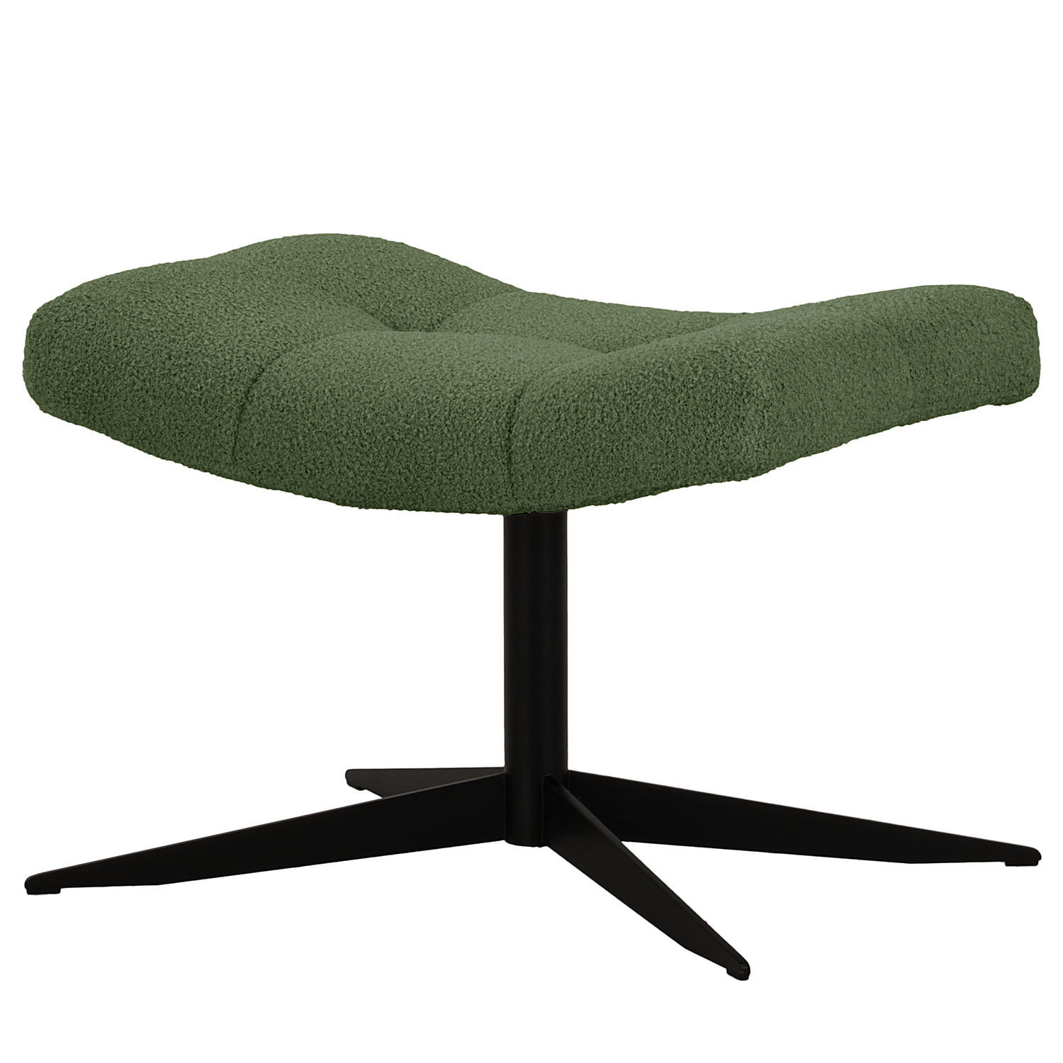 POLSTERHOCKER - Schwarz/Grün, Textil/Metall (67/47/50cm) - home24