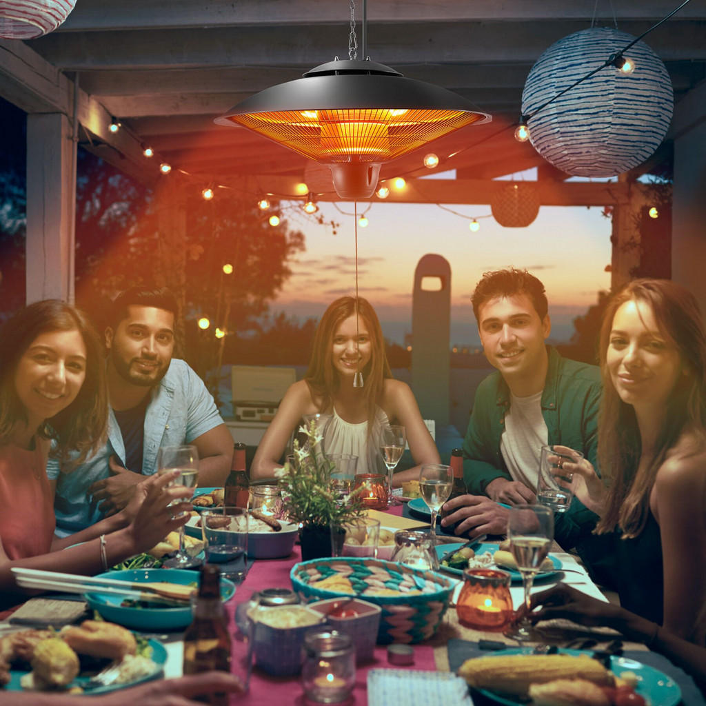 Thumbnail - tectake Infrarotheizstrahler, Schwarz, Metall, 58x32x58 cm, CE, Freizeit, Heizen & Kühlen, Heizstrahler