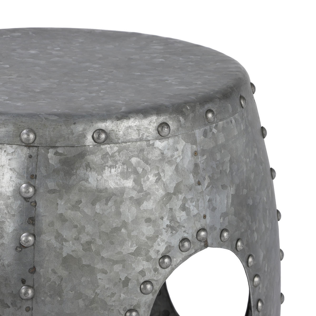 BEISTELLTISCH rund Ø38x43 cm Silber aus Metall - Grau, Metall (43/38/43cm) - WOMO-DESIGN