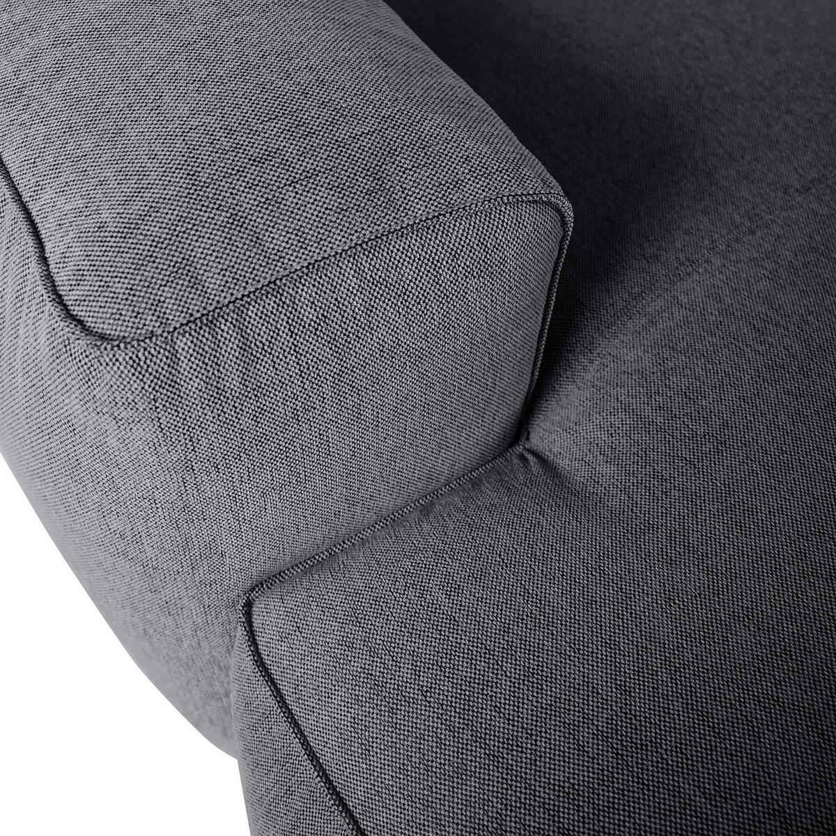 3-SITZER ECKSOFA mit Longchair - Schwarz/Grau, Textil (284/173cm) - home24