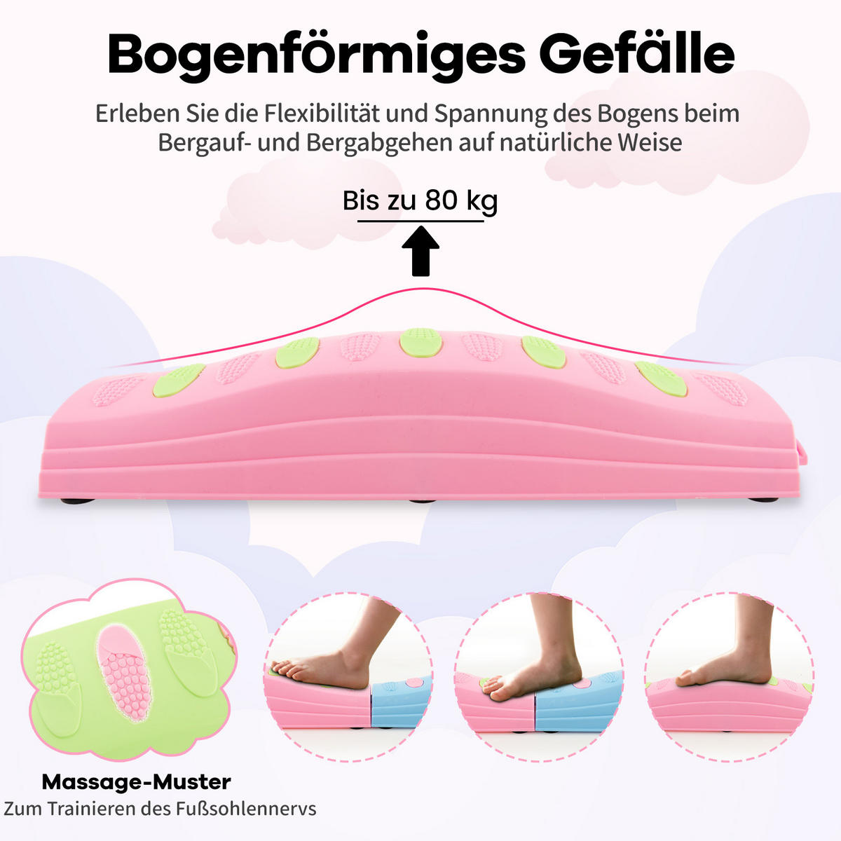 BALANCIERBALKEN Macaron-Rosa - Pink, Kunststoff (43/50cm) - COSTWAY