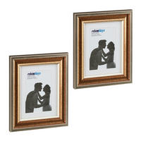 2XBILDERRAHMEN - Goldfarben, Glas/Kunststoff (21.5/26.5/2cm) - Relaxdays