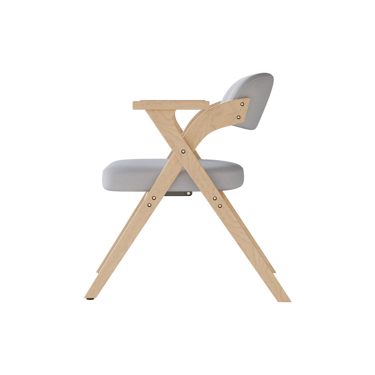 ESSZIMMERSTUHL 4 Klappbar Massivholz Leinen Grau Modern - Grau, Holz (64.5/76/66.5cm) - FLIEKS