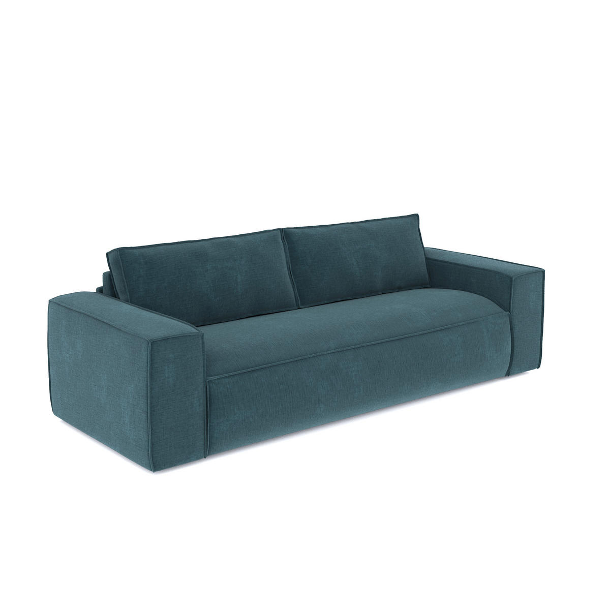 SCHLAFSOFA GERADE Samt Ozeanblau 234cm - Dunkelblau, Textil (234/90/100cm) - Sia Home