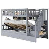 ETAGENBETT mit Stauraum 90x200 cm Kiefernholz Grau - Grau, Holzwerkstoff (90/200cm) - Beauniv