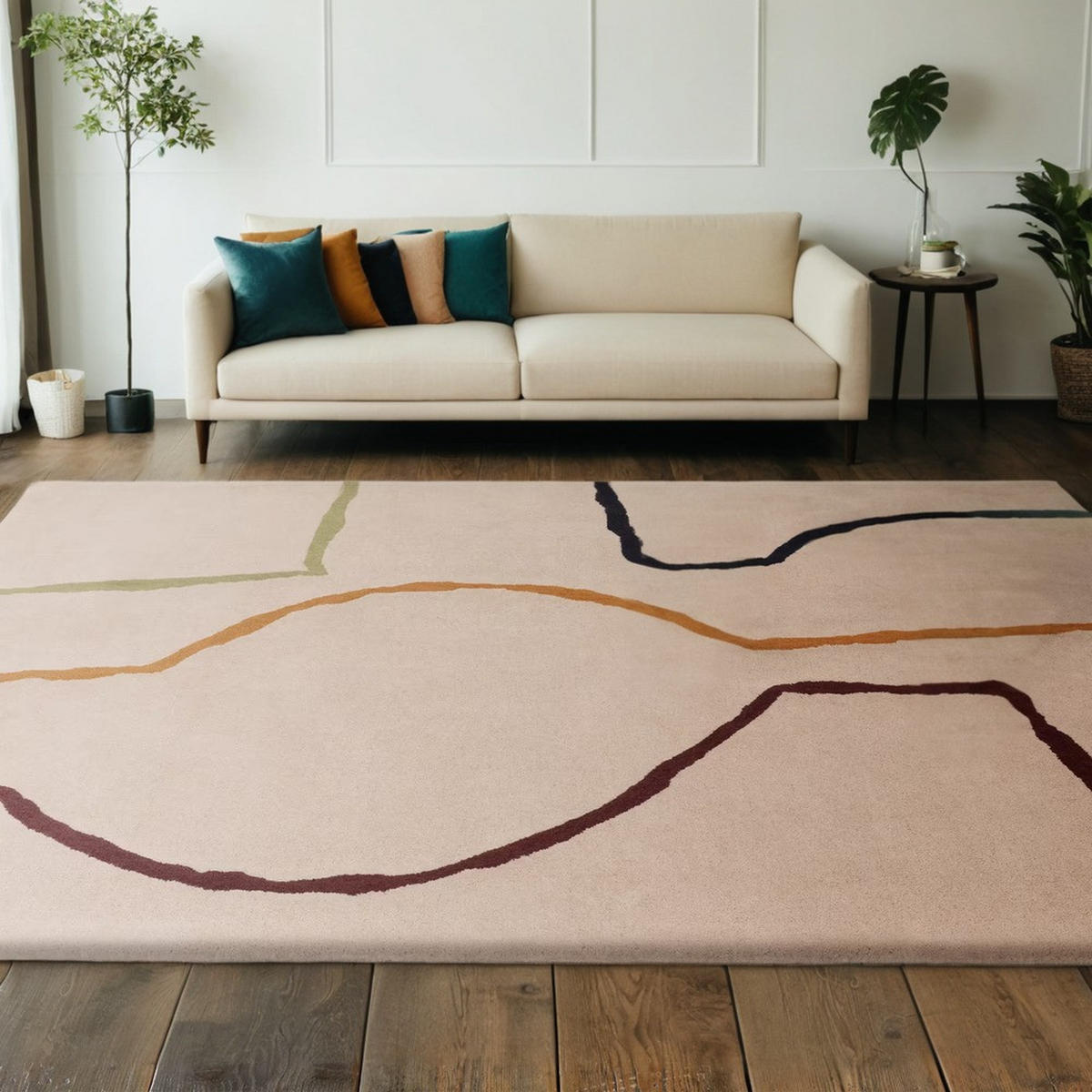 TEPPICH Schurwolle handgetuftet mit Linienmuster ELAN-Omont, Bunt 160x230 cm - Multicolor, Textil (160/230cm) - KADIMA DESIGN