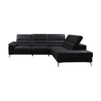 ECKSOFA Tucano Echtleder Schwarz - Schwarz, Leder/Metall (258/232cm)