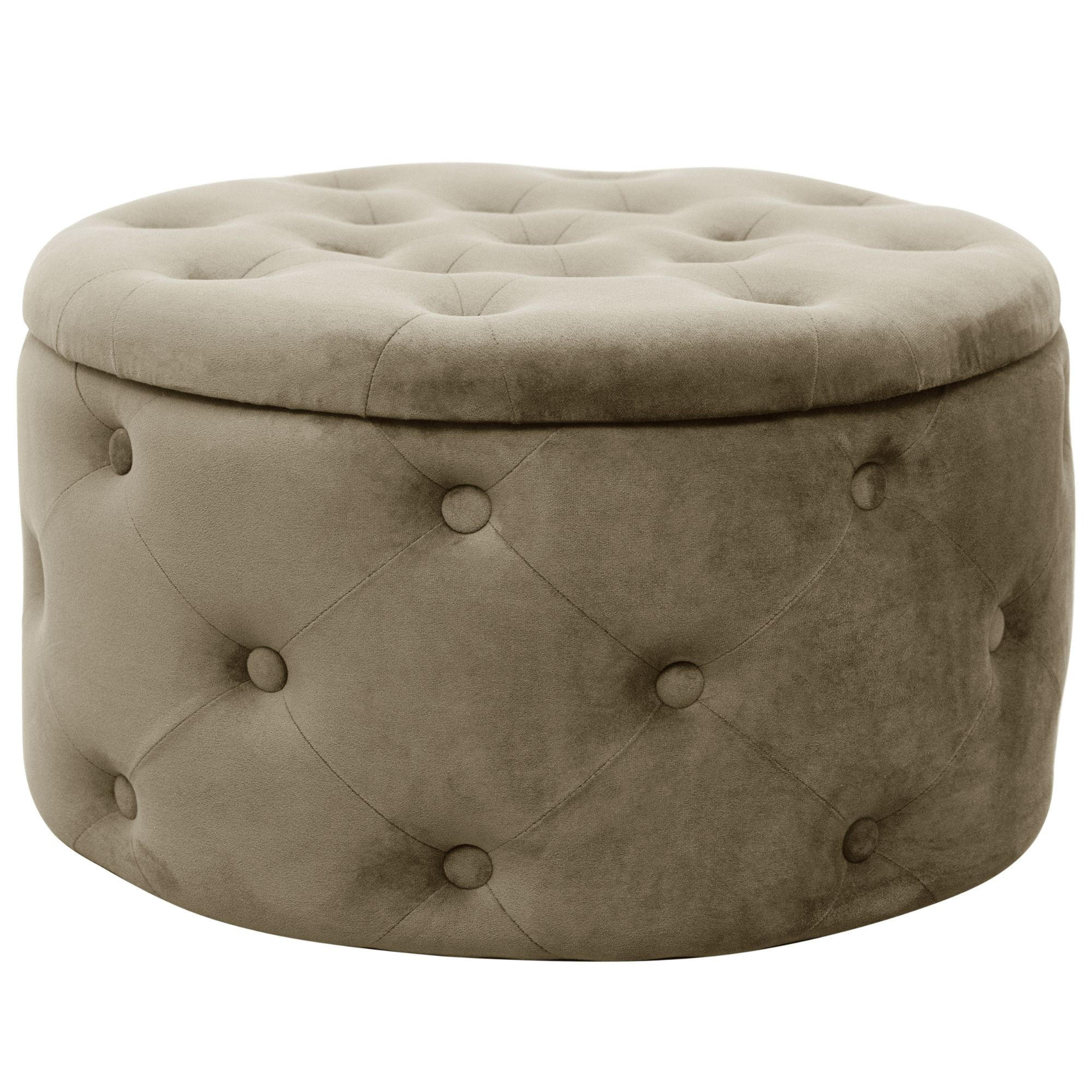 POUF Beige 55x55x30 cm - Beige, Textil/Metall (55/30/55cm) - Akord