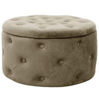 POUF Beige 55x55x30 cm - Beige, Textil/Metall (55/30/55cm) - Akord