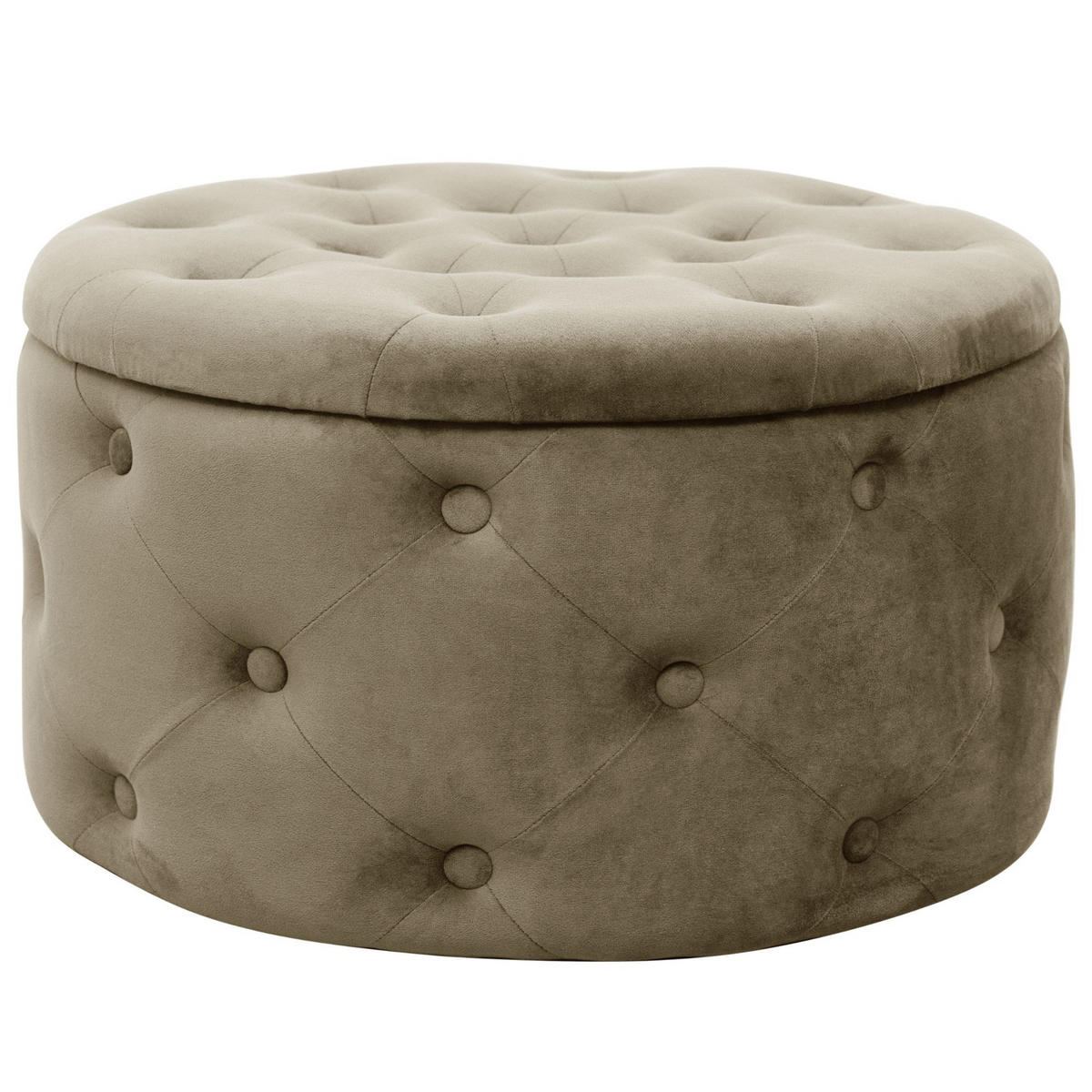 POUF Beige 55x55x30 cm - Beige, Textil/Metall (55/30/55cm) - Akord