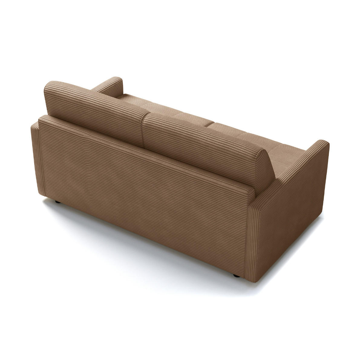 SCHLAFSOFA mit 3 Plätzen aus geripptem Samt, 175 cm lang - Braun, Textil (100/87/175cm) - Calicosy