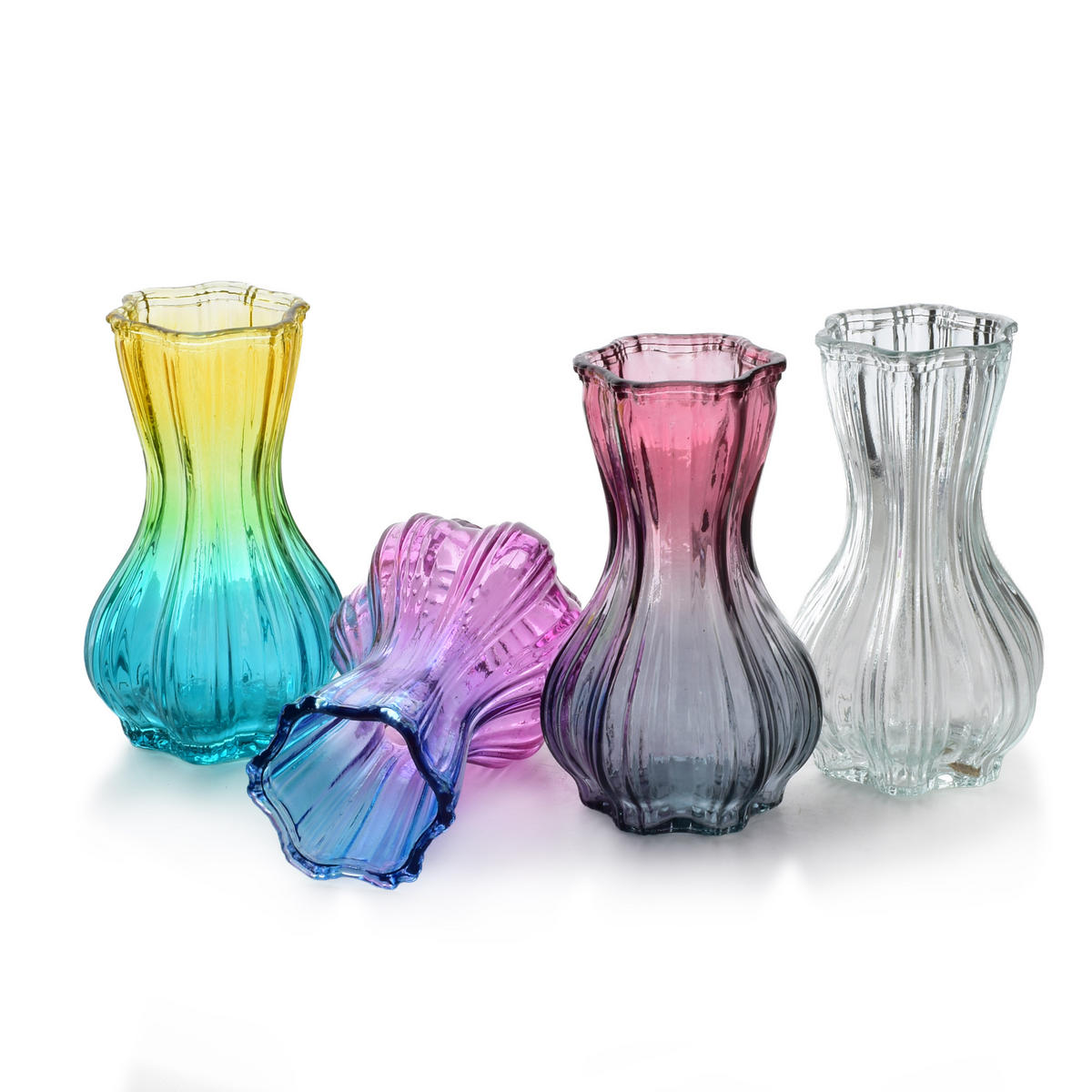 VASE Serenite Rosa 6,5x8,5xh15 cm Glas - Rosa, Glas (15cm) - Mondex