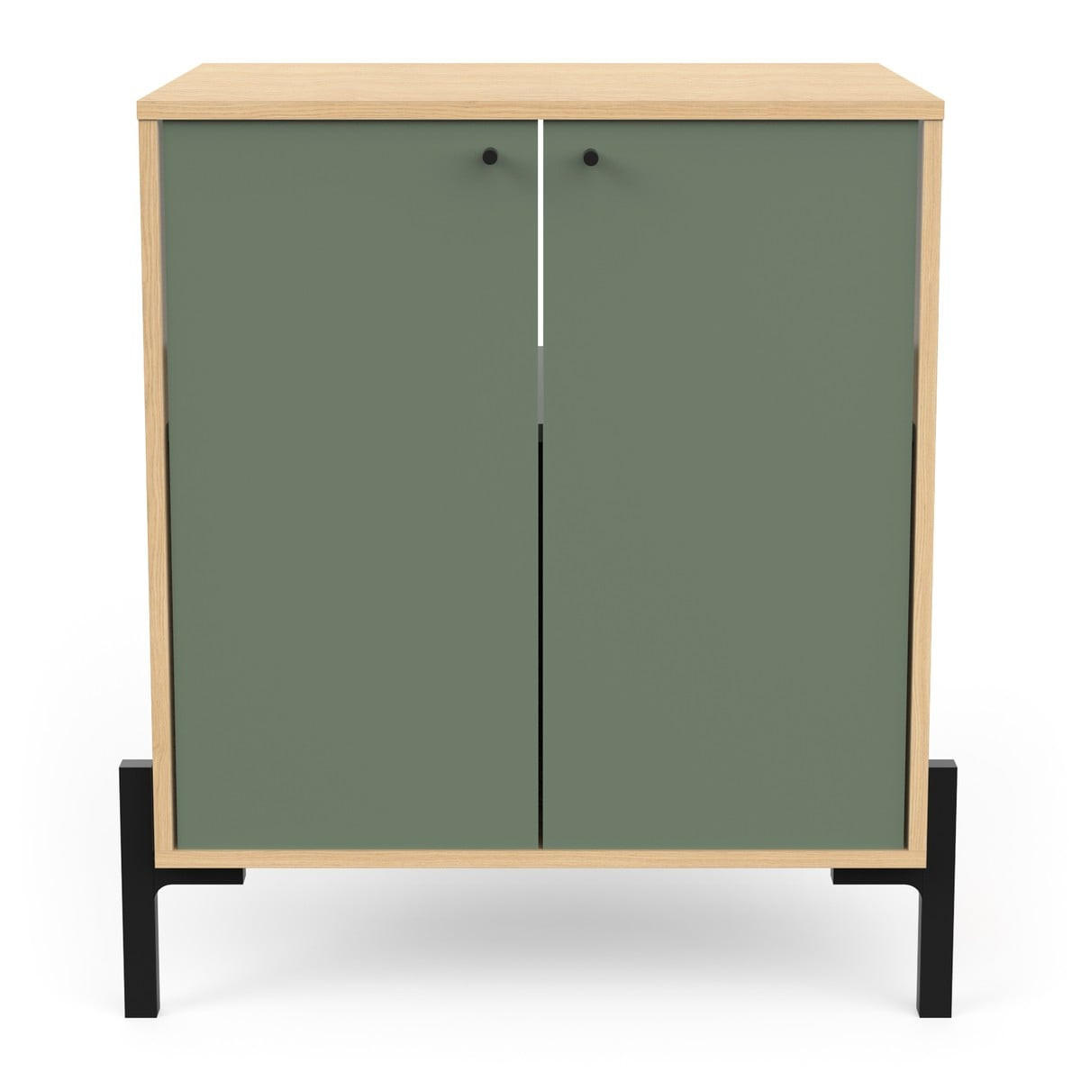 WASCHTISCHUNTERSCHRANK 2 Türen - Elisa - 69/50/77 cm - Waldgrün, Holzwerkstoff (49.8/77.5/71.5cm) - Calicosy