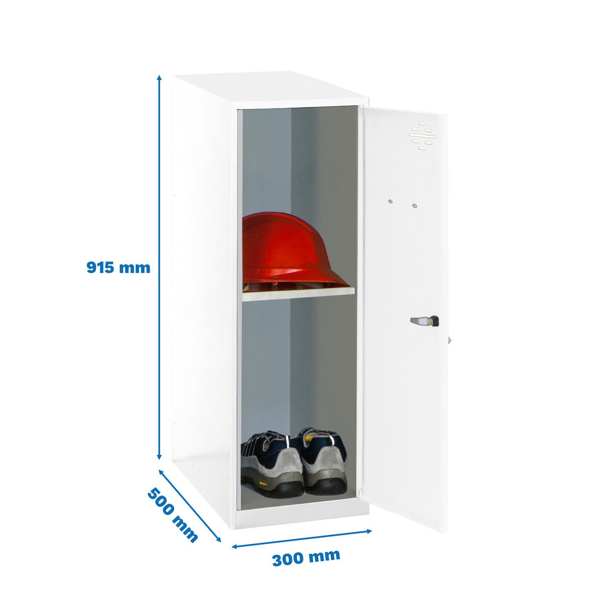 SCHLIESSFACHSCHRANK Amego HxBxT 91,5x30x50 cm 1x Fachboden Ohne Standfüße Weiß-Weiß - Weiß, Metall (30/91.5/50cm) - PROREGAL