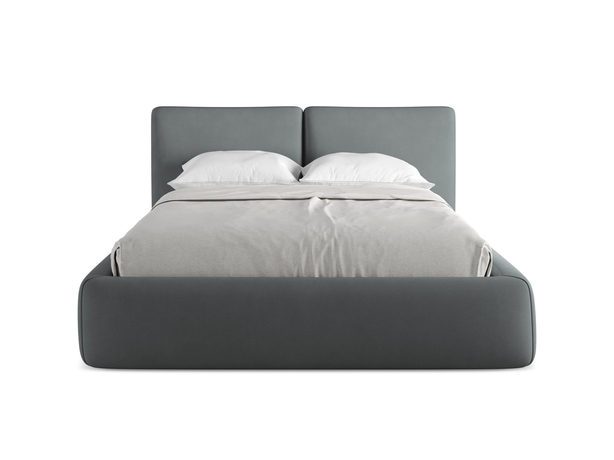 POLSTERBETT mit Bettkasten und Lattenrost 160x228 Grau - Schwarz/Graphitfarben, Kunststoff/Textil (140/200cm) - Makamii