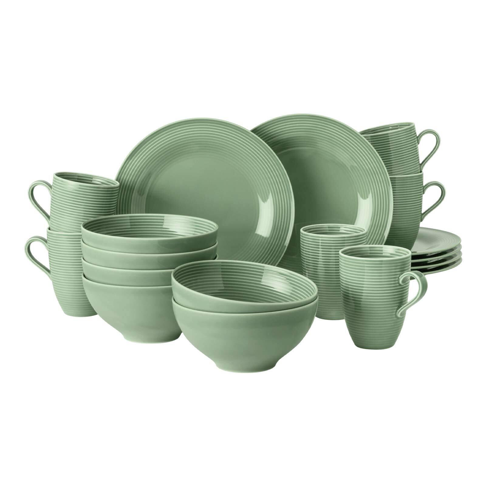 FRÜHSTÜCKS-SET Beat Color Glaze Salbeigrün 18er Set - Grün, Keramik (1/1/1cm) - Seltmann Weiden