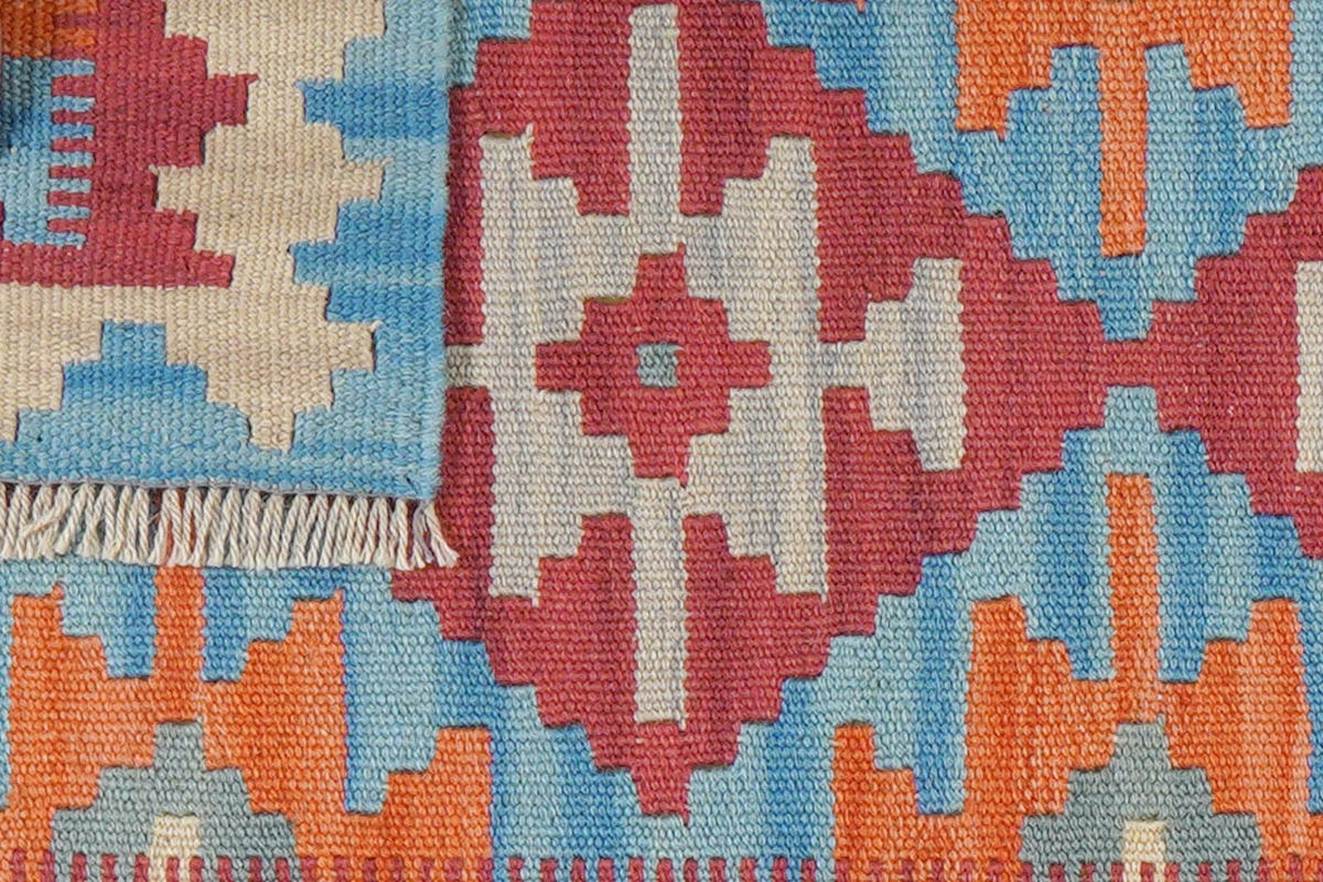 KELIM-LÄUFER handgewebt Gashgai Rot 192/58 cm Schurwolle - Rot, Textil (58/192cm) - Looma