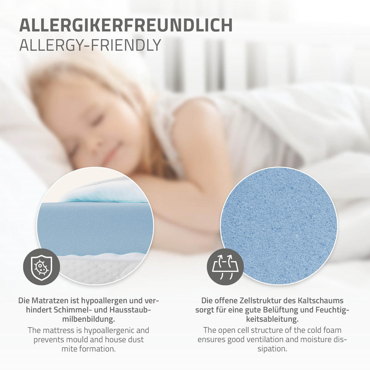 KINDERBETT 90x200 cm Weiß mit Matratze H:10 cm - Weiß, Kunststoff (90/200cm) - ML-DESIGN