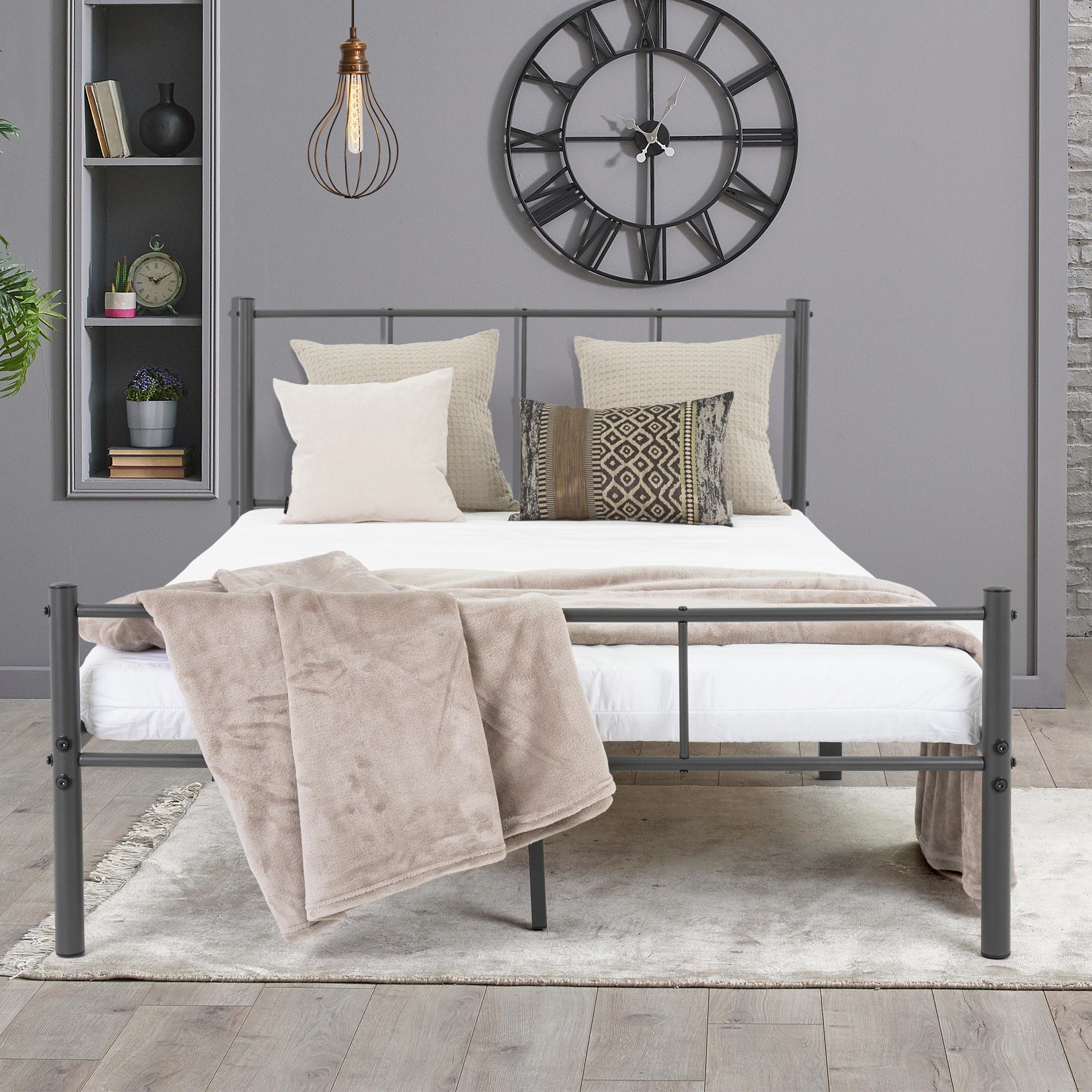 METALLBETT 209/127 cm - Anthrazit, Metall (120/200cm) - ML-DESIGN