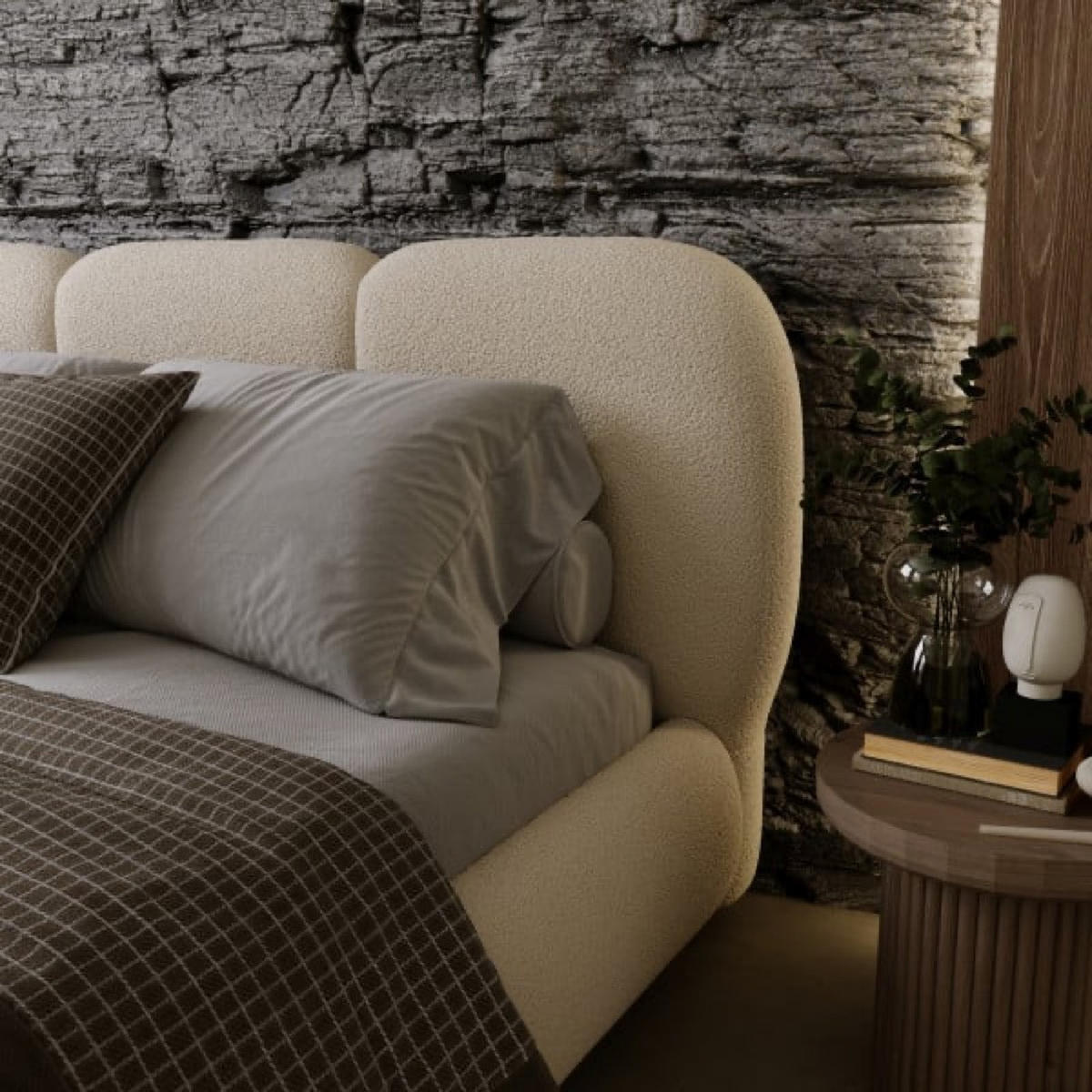 BETT Hellbeige ROZA Gepolstert Mit Bettkasten 140x200 cm - Beige, Textil (140/200cm) - Sepro Meble