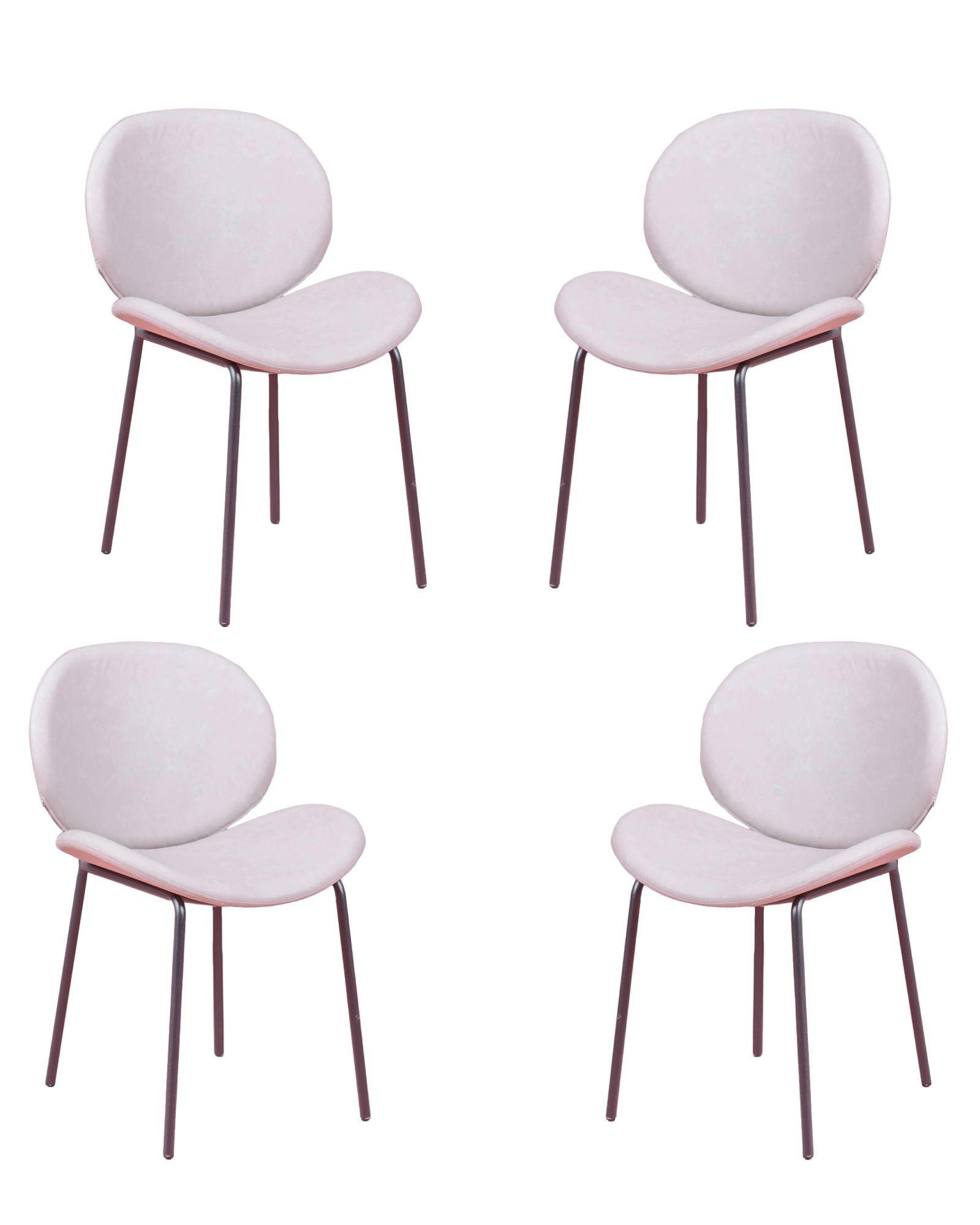 STÜHL-SET 4 Stück Kunstleder, Leder Grau - Grau, Textil (54/82/49cm) - Nest Dream