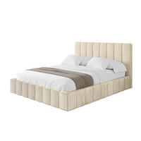 POLSTERBETT mit Bettkasten und Lattenrost, Bett mit Matratze H3/H4 - FINO 140x200 Beige - Ecru, Holzwerkstoff/Textil (140/200cm) - ALTDECOR