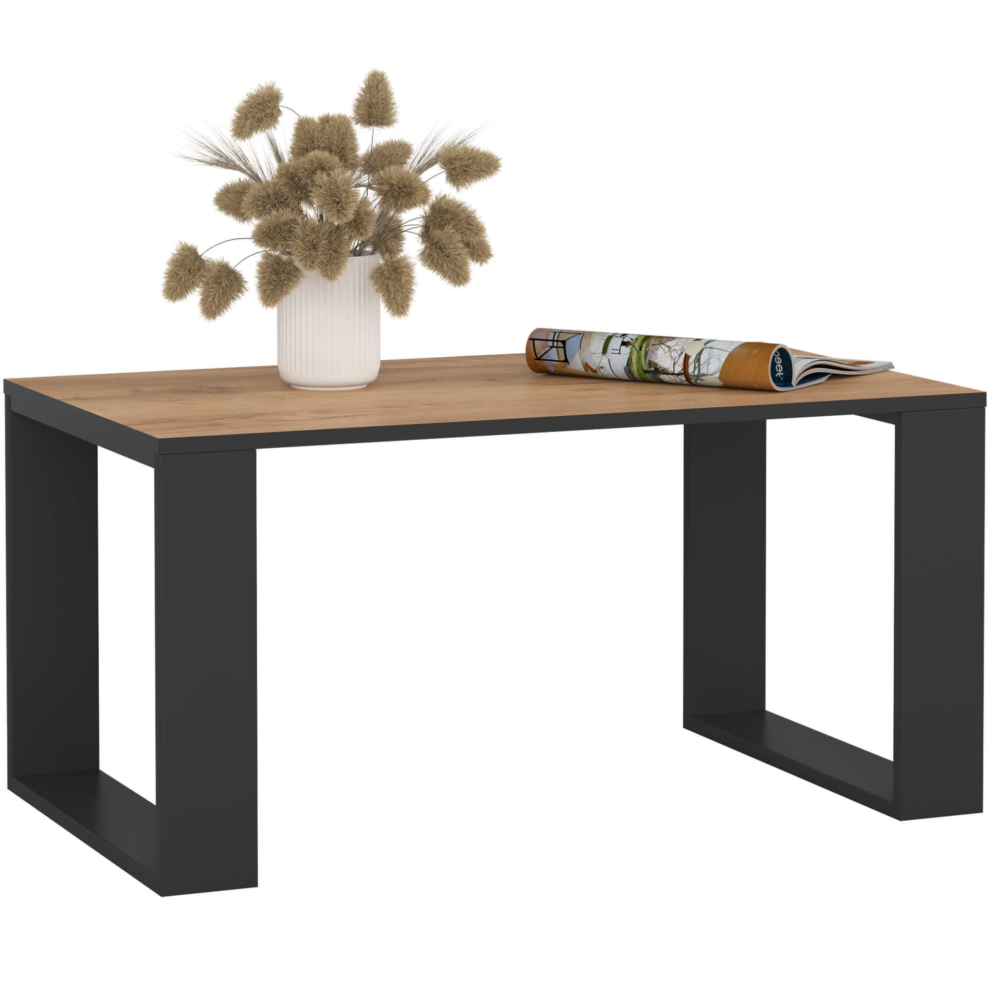 Akord Couchtisch Eiche, Schwarz 92x45x53 cm
