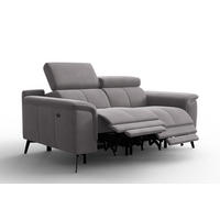 SOFA RELAX FIERO 2-Sitzer, Dunkelgrauer Veloursstoff - Dunkelgrau/Schwarz, Holz/Textil (170/82/103cm) - Courtois Laville