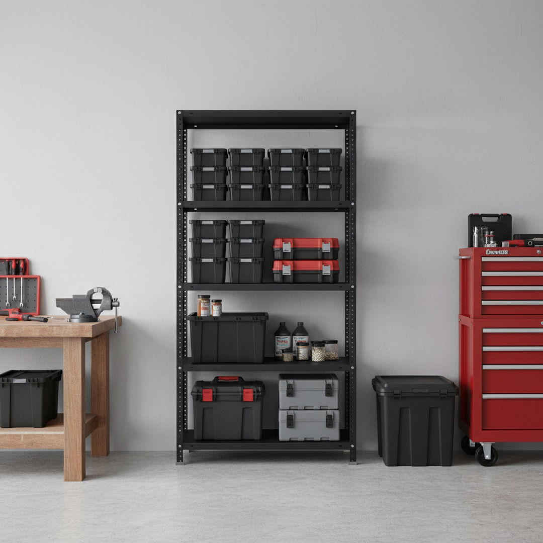 SCHRAUBREGAL PANDA TALL | HxBxT 200x110x30cm | 6 Fachböden | Fachlast 90kg | Anthrazit - Anthrazit, Metall (110/200/30cm) - PROREGAL