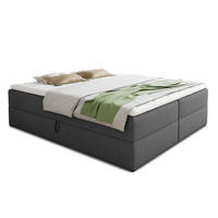 BOXBETT Base - 140x200 - dunkelgrau (Inari 94, Webstoff) - Dunkelgrau/Schwarz, Holz/Holzwerkstoff (140/200cm) - Sofnet