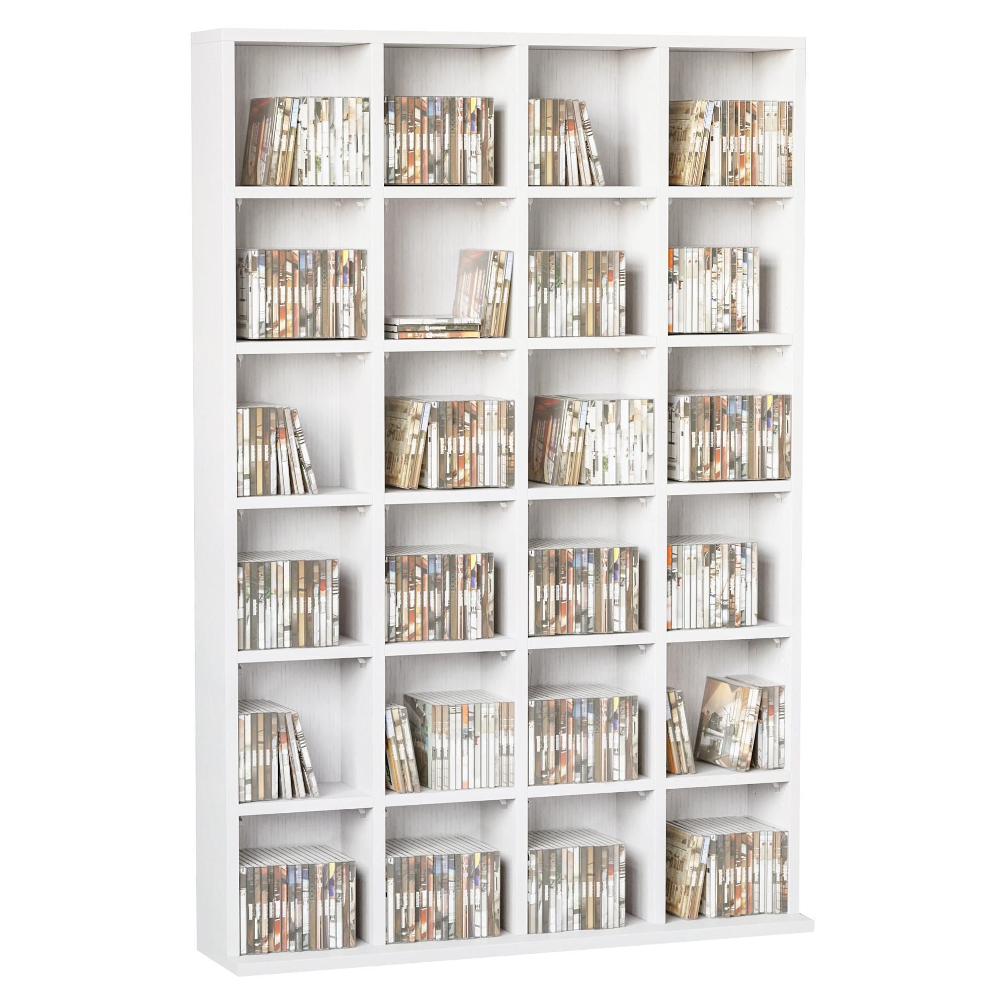 CD-REGAL DE-14420 für 456 CDs/336 DVDs, verstellbare Böden Weiß - Weiß, Holzwerkstoff (20/130.5/89cm) - ComfortXL