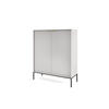 HOCHKOMMODE NOVA Geriffelt, 2-Türen, KOMMODE Schwarz, Schwarze Füße 104x39x cm Grau - Graphitfarben/Schwarz, Holzwerkstoff/Kunststoff (104/125/39cm) - DomoHome
