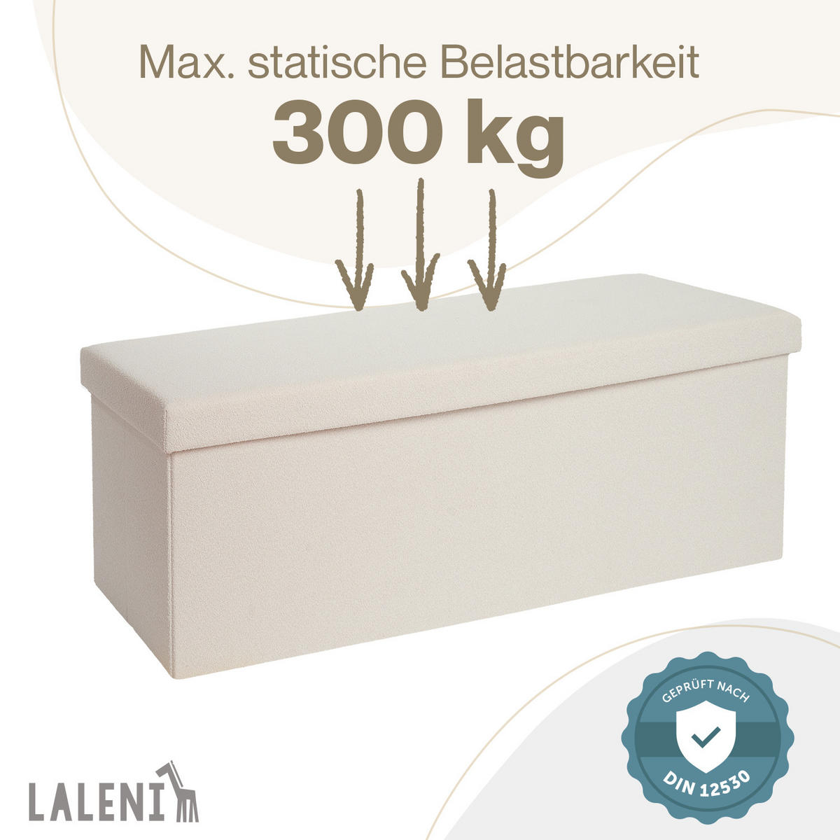 SITZBANK 110/38/38 cm, faltbar, Beige - Beige, Kunststoff (38/38/110cm) - Laleni