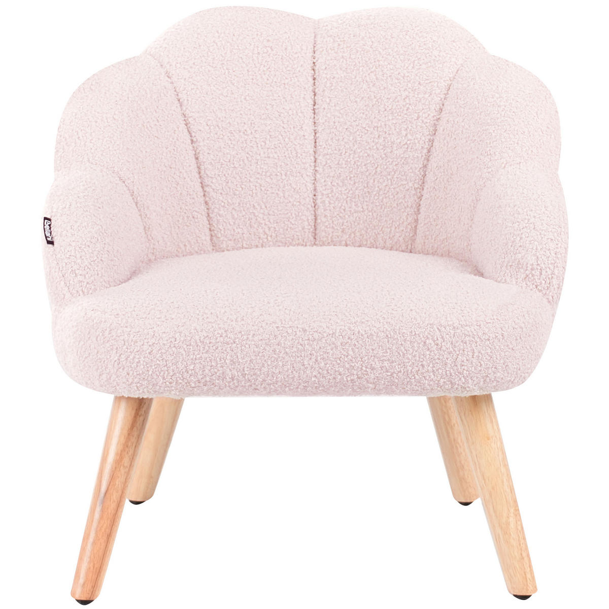KINDERSESSEL Bouclé Pastellrosa Miland - Pink, Textil (50/55/53cm) - Beliani
