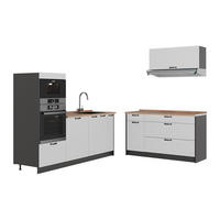 KUCHYNĚ Fame-Line, Bílý venkovský dům/Antracit, 340 cm, PD Dub - bílá/antracitová, kompozitní dřevo (340/153.6/60cm) - Vicco
