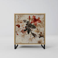 SIDEBOARD PETAL HARMONY, Eichefarben, 57,5x42x67,5 cm, Schwarze Metall-Rahmenfüße - Eichefarben/Multicolor, Holzwerkstoff/Metall (57.5/67.5/42cm) - SpaceRebels