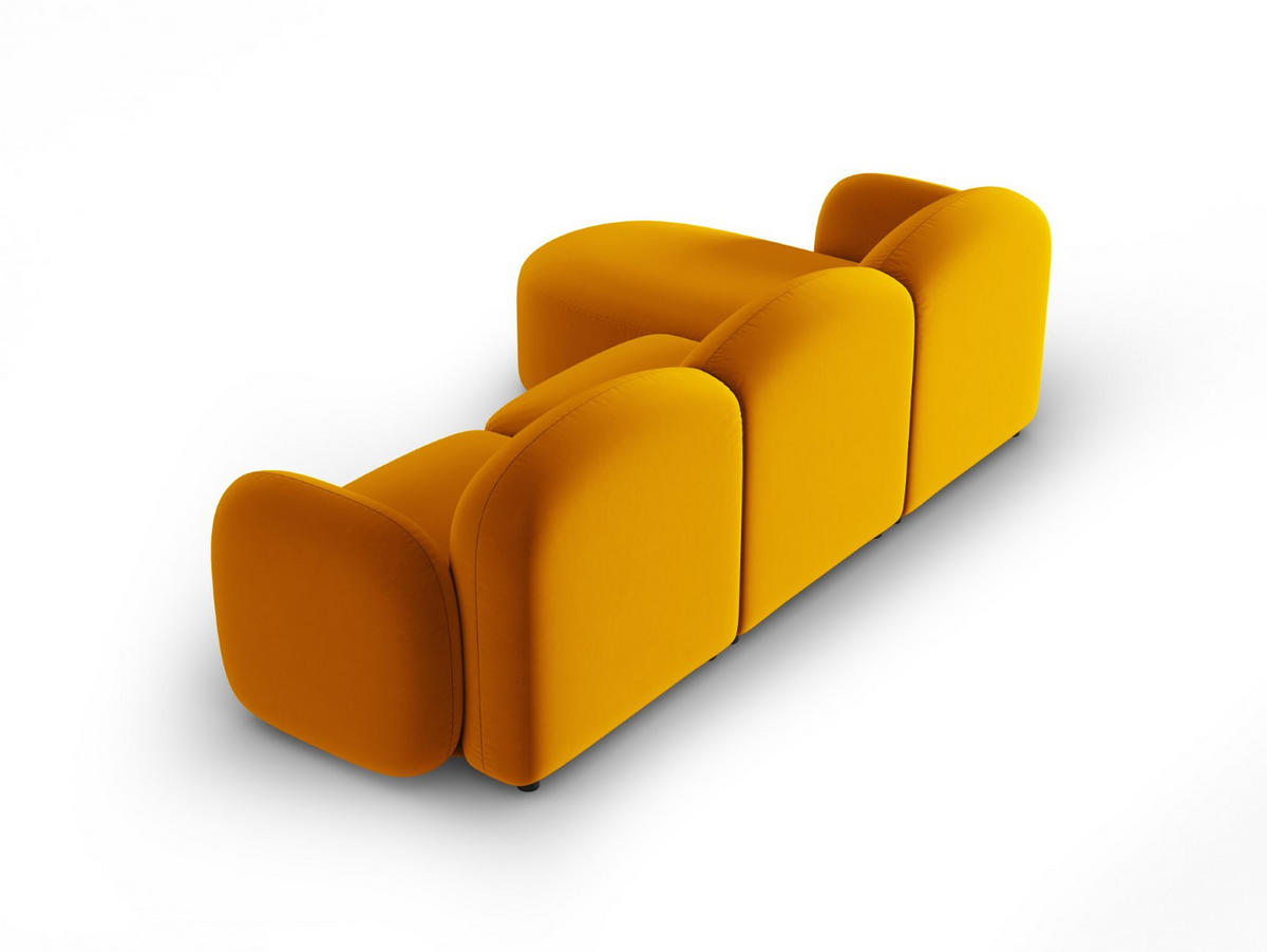 ECKSOFA rechts Blair aus Samt gelb 4 Sitzplätze - Gelb, Textil (155/272cm) - Micadoni