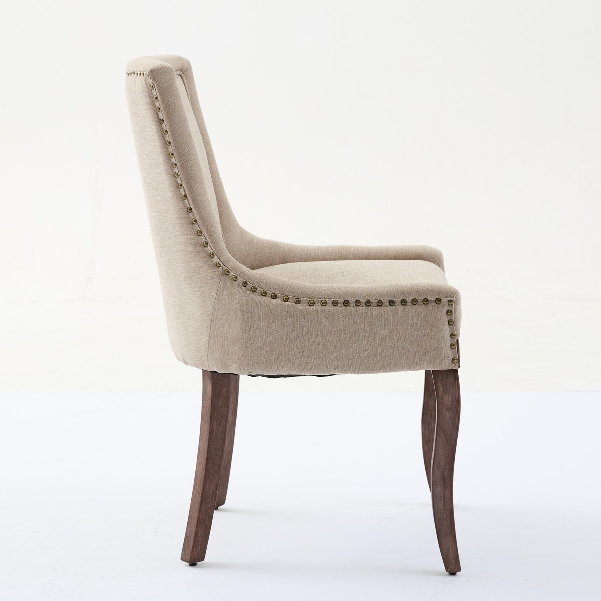 ESSZIMMERSTUHL 2er-Set mit Stoffbezug und Holzbeinen, Beige - Beige, Textil (61/92.5/55cm)