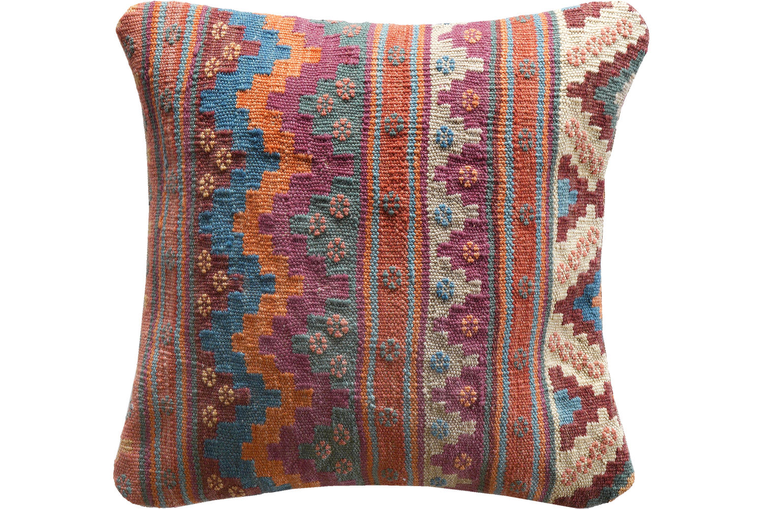 KELIM-KISSEN Mehrfarbig 50/50 cm Schurwolle - Multicolor, Textil (50/50cm) - Looma