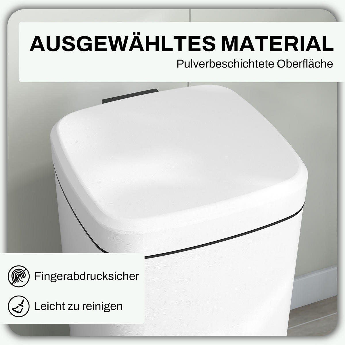 MÜLLEIMER 30L - Weiß, Metall (35/63.5/28cm) - HOMCOM
